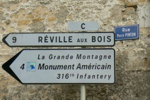 Argonne-Meuse Region: Sivry-sur-Meuse Village sign to La Grande Montagne,