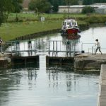 Argonne-Meuse Region: Sivry-sur-Meuse Village canal lock. The canal parallels the
