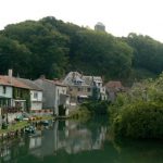 Rebuilt homes along the Meuse River in Dun-sur Meuse