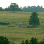 Looking south over the small St George cemetery. It was