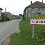 The road enters St Georges, a modest farm village