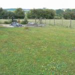 Modern graves in the St George cemetery looking north; note