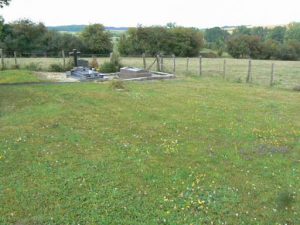 Modern graves in the St George cemetery looking north; note