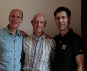 Another gay couple--with GlobalGayz owner Richard Ammon, center--Andre and Gerhard