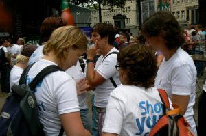 Women at the 'village' in Neumarkt