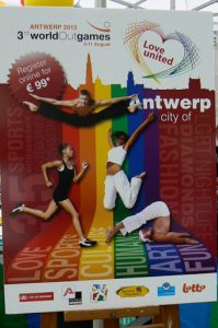 Poster for the OutGames in Antwerp in 2013