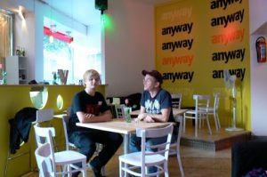 Staff at 'Anyway' social center/cafe for LGBT youth aged 12-15;