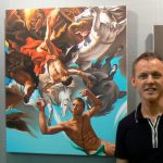 Artist Ross Watson who poses his modern subjects--such as Matthew