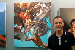 Artist Ross Watson who poses his modern subjects--such as Matthew