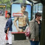 Sensual outdoor Aussiebum clothing-maker ad in central Cologne
