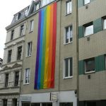 Welcome Rainbow flag in very gay-friendly downtown Cologne