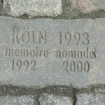 Cologne cobblestone memorial remembering victims of the AIDS epidemic, located