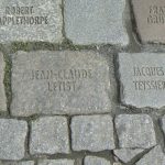 Cologne cobblestone memorial remembering victims of the AIDS epidemic, located