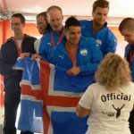Swim relay team Iceland receive their gold