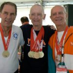 The three oldest swimmers with their medals --from Florida, New York