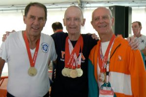 The three oldest swimmers with their medals --from Florida, New York