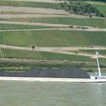 Coal barge and vinyards