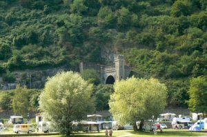 Architecturally attuned train tunnel entrance