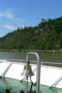 Twin castles viewed from the cruise boat