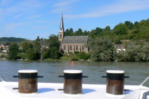 One of many churches along RIver Rhine