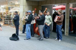 Street bands are often from eastern European countries