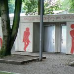 Humorous public toilet: "always a place to sit and stand"