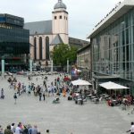 Plaza in front of the main train station, on right