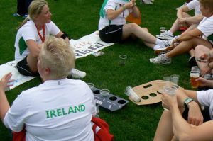 Team Ireland enjoying their German beer