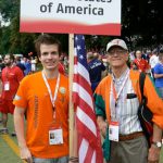 Gathering outside: RichardAmmon from Team Orange County, California, is greeted