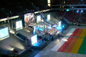 Opening ceremony--music, speeches and singing