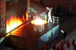 Opening ceremony--the Gay Games torch is lit