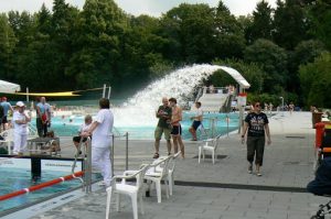 The swimming complex had three pools, one with a big