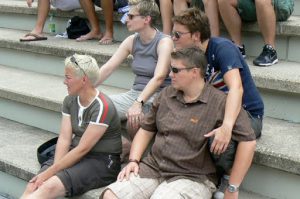 Cologne lesbian spectators enjoying the swim races