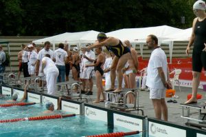 Ready for her start--Team Long Beach's Andrea