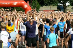 Stretching for the 5k race