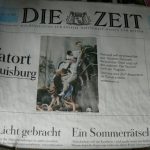 Headline of newspaper with the lead story about the mourning