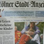 Headline of newspaper with the lead story about the mourning