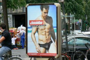 Sensual street advert, not unusual in Germany