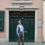 Richard in front of the Great Man's birth house, August