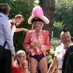 Unusual swim cap on a Team Cologne swimmer. Note the