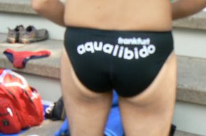 Blurry suit logo for Frankfurt's Aqualibido swim team