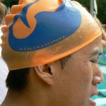 Swim cap with logo (San Francisco?)