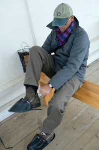 To visit the museum a visitor must ear protective footwear.