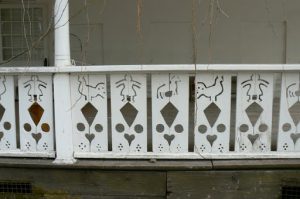 Porch railing details of animals designed by Sophia