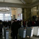 Entry turnstiles at Kultury Park subway station