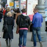 Gay friends along Moscow's Tverskaya Street