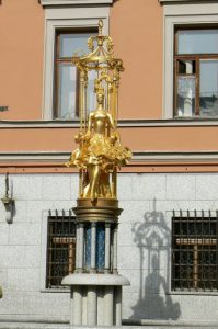 Gilded ballerina statue