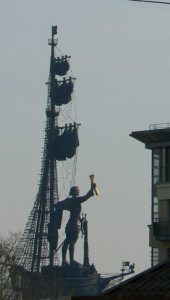 Statue of Czar Peter the Great as a navigator