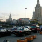 Soviet Stalinist architecture and modern traffic