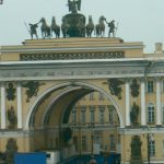 Hermitage Palace Square--the bow-shaped Empire-style Building of the General Staff